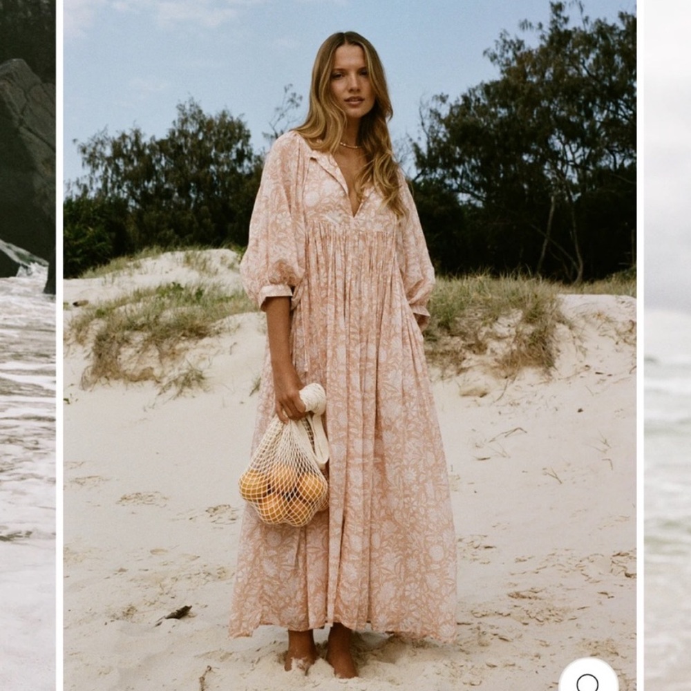 Daughters of India Kyra Maxi Dress ~ Apricot Blush